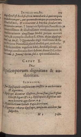 Caput X. De Episcoporum dignitate & authoritate.