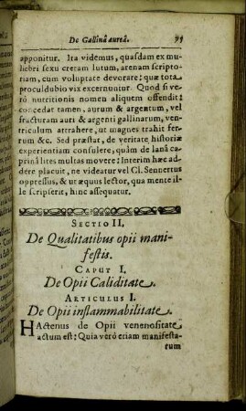 Caput I. De Opii Calidiate.