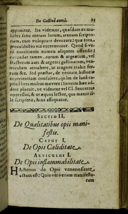 Caput I. De Opii Calidiate.