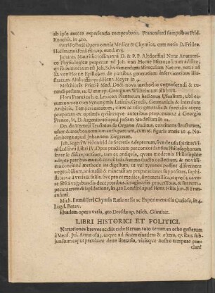 Libri Historici Et Politici.
