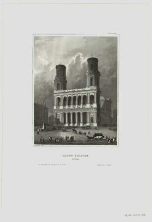 Ansicht der Kirche Saint Sulpice in Paris, Stahlsich, um 1830 : Saint Sulpice in Paris / C. Reiss del. - Hildburghausen : Bibliographisches Inst., [um 1830?]. - 1 Kunstbl. : Stahlst., 11 x 14 cm Zählung oben rechts: CCCCLVII