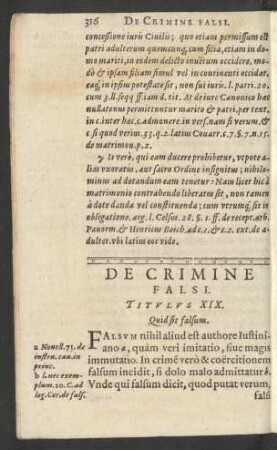 De Crimine Falsi. Titulus XIX.
