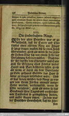 XXI. Die sonderbahren Ringe