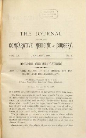 The Journal of comparative medicine and surgery. 9, 9. 1888
