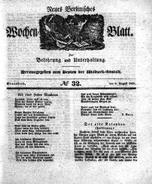 No. 32, Sonnabend, den 8.August 1835