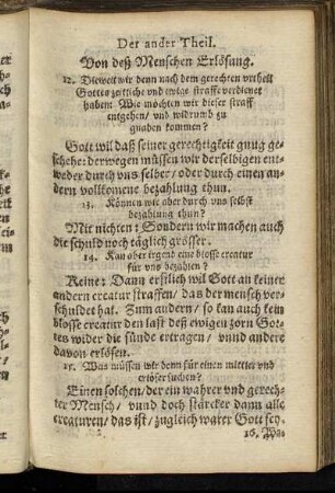 Der ander Theil. Von deß Menschen Erlösung.