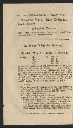 B. Angelsächsische Sprache.