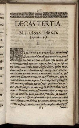 I. M. T. Cicero Titio S. D. (ep. 16.I.5.)