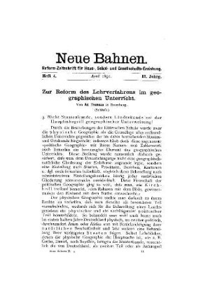 Zur Reform des Lehrverfahrens im geographischen Unterricht : (Schluß)