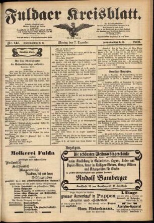 Zweite Ausgabe vom Montag, den 07. Dezember 1903.