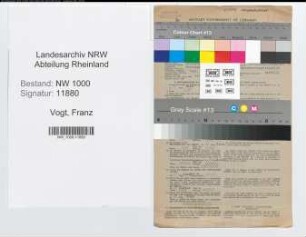Entnazifizierung Franz Vogt, geb. 16.08.1911 (Vers.Inspektor)
