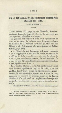 Sur le mot kardaga et sur une méthode indienne pour calculer les sinus.