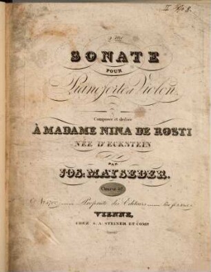 2me sonate pour pianoforte et violon : oeuvre 42