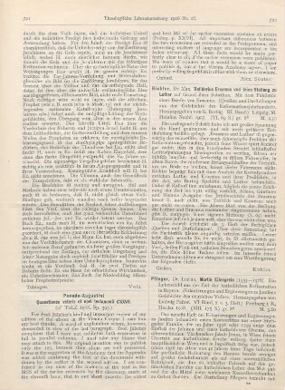 722 [Rezension] Richter, Max, Desiderius Erasmus und seine Stellung zu Luther auf Grund ihrer Schriften