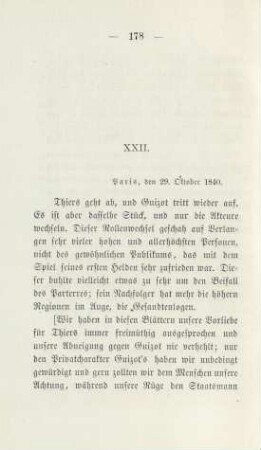 XXII. [Thiers' Rücktritt vom Ministerium]