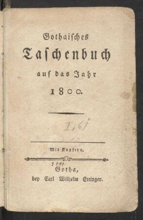 1800: Gothaisches Taschenbuch