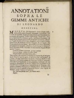 Annotationi sopra le gemme antiche di Leonardo Agostini.