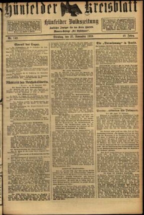 Ausgabe vom Dienstag, den 27. November 1923.