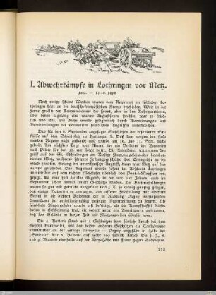 I. Abwehrkämpfe in Lothringen vor Metz