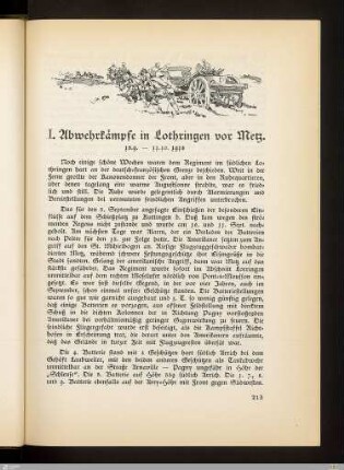 I. Abwehrkämpfe in Lothringen vor Metz