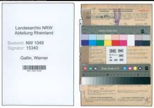 Entnazifizierung Werner Gallin , geb. 19.03.1919 (Kaufmaennischer Angestellter)
