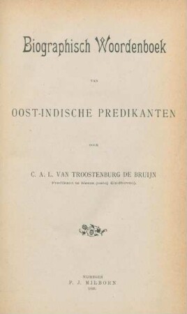 Biographisch woordenboek van Oost-Indische predikanten