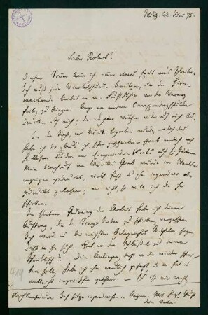 Brief vom 22. Juni 1875