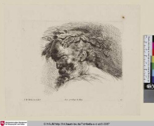 [Kopfstudie eines alten Mannes mit Lorbeerkranz; Tête de vieillard ...; Study of the head of an old man ...]