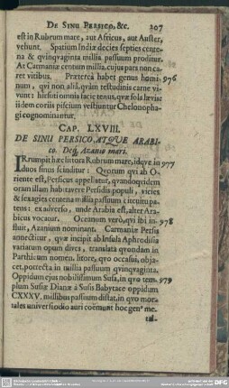 Cap. LXVIII. De Sinu Persico, Atque Arabico. Deq[ue] Azanio mari
