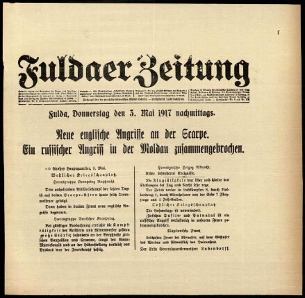 Ausgabe vom Donnerstag, den 03. Mai 1917.