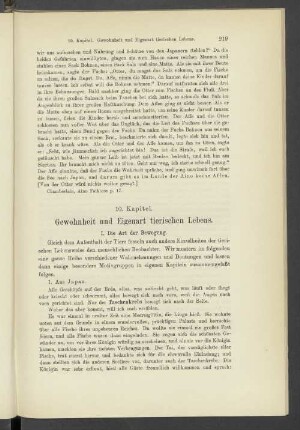 10. Kapitel. Gewohnheit und Eigenart tierischen Lebens