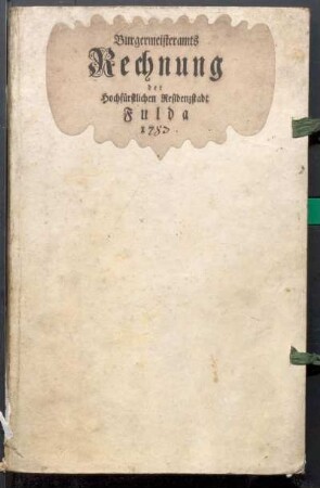 IX A 1 - Alte Stadtrechnungen (1783 - 1784)