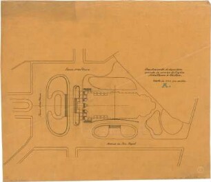 Schmidt, Heinrich von; Brüssel - Laeken (Belgien); Eglise Notre Dame, Portal und Turm - Lageplan