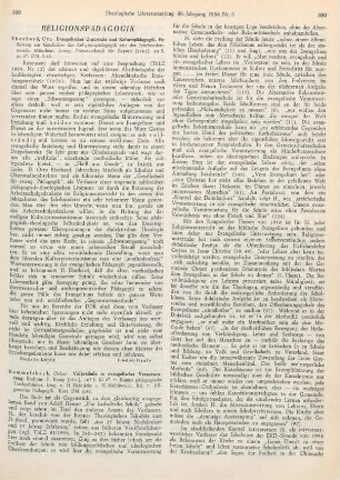389-391 [Rezension] Hammelsbeck, Oskar, Volksschule in evangelischer Verantwortung