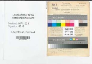 Entnazifizierung Gerhard Lovenfosse , geb. 19.10.1892 ()