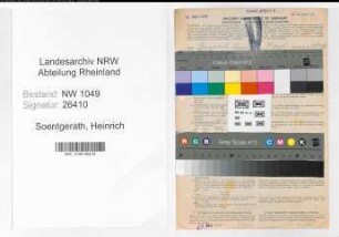Entnazifizierung Heinrich Soentgerath , geb. 15.02.1885 (Postbeamter)