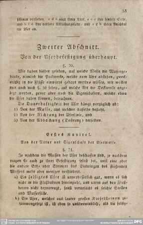 Zweiter Abschnitt. Von der Uferbefestigung überhaupt