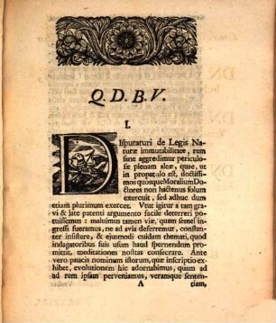 De legis naturae immutabilitate dissertatio prima