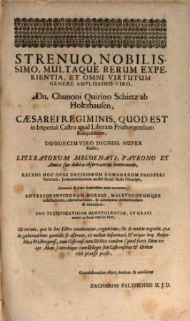 Decisionum Rotae Romanae, Noviter Novissimarum, a Prospero Farinacio Iurisconsulto Romano Collectarum, ac publici nunc iuris factarum Centuriae Novem : Varias Iuris Tum Civilis, Tum Canonici, Decisiones, Quaestiones, Cautiones ac Observationes continentes ab Anno 1572. usque ad Annum 1610. ; Cum Indice Et Summariis Locupletissimis