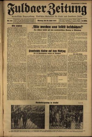 Ausgabe vom Montag, den 28. Juni 1937.