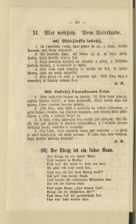 XI. Wot woteziny. Vom Vaterlande