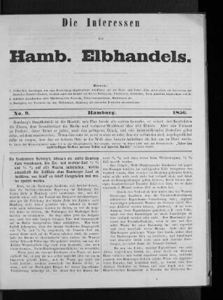 No. 9 Hamburg. 1856.
