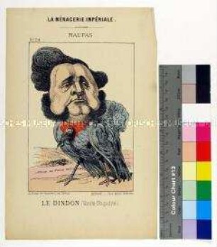 Karikatur auf Charlemagne Émile de Maupas aus der Serie "La Ménagerie Impériale"