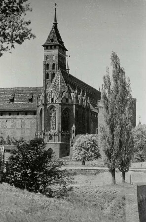 Marienburg, Ordensschloss : Marienburg. Blick auf die Marienkirche der Ordensburg. Ansicht von Osten