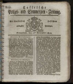 Nr. 91, Sonnabend den 12ten November. 1814