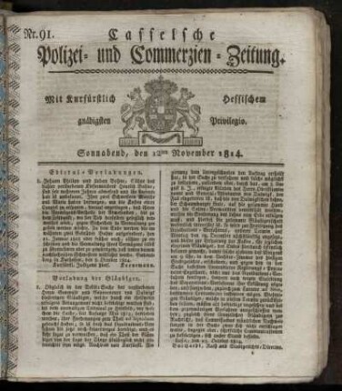 Nr. 91, Sonnabend den 12ten November. 1814