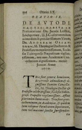 Oratio IX. De Autodidactis.