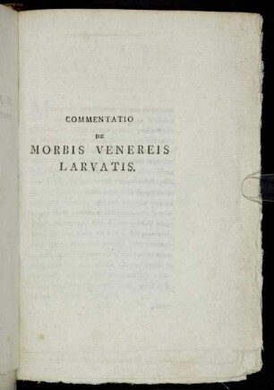 Commentatio De Morbis Venereis Larvatis.