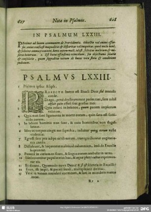 In Psalmum LXXIII.[i.e. LXXII.] Psalmus LXXIII. [i.e. LXXII.]