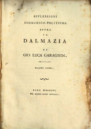 Riflessioni economico-politiche sopra la Dalmazia